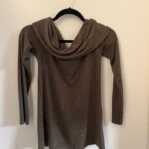 Moa Moa Olive Green Cowl Neck Sweater with 3/4 Sleeves